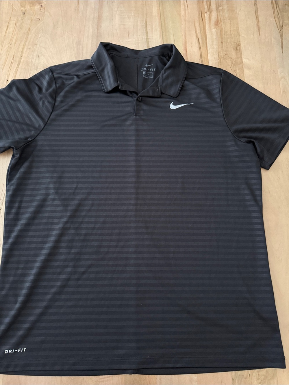 Nike Black Men’s Dri-FIT Polo with Subtle Stripe